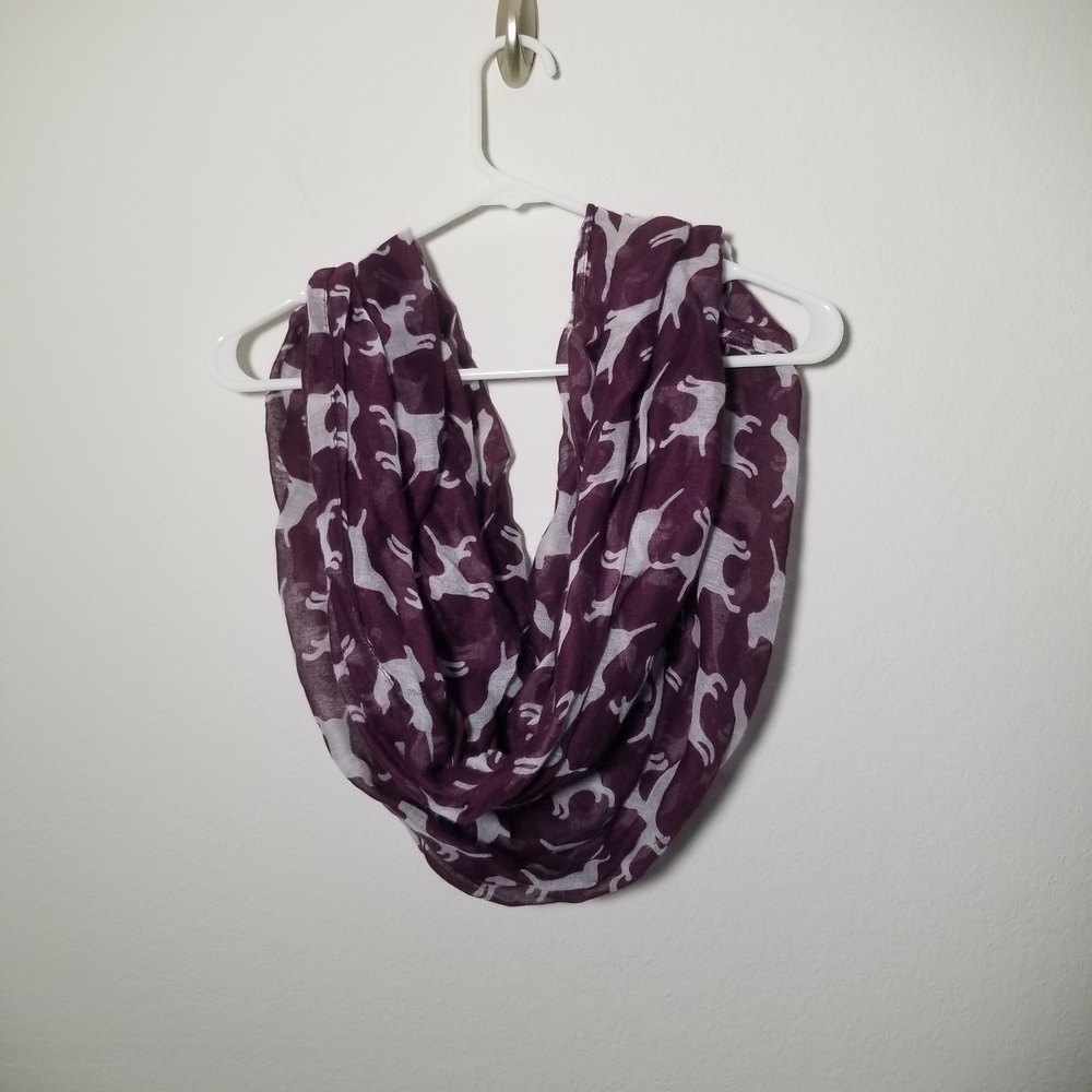 Purple and White Patterned Scarf